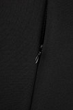 Robe irrégulière noire décontractée à volants unis et col en V (sans ceinture)