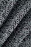 Conjunto de três peças cinza casual sólido básico manga longa