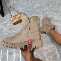 Khaki, lässig, täglich, Patchwork, einfarbig, rund, warm, bequem, für draußen