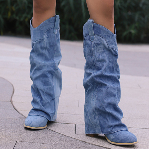 Tiefblaue, lässige, einfarbige, runde Out-Door-Schuhe mit Quasten-Patchwork (Absatzhöhe 2.36 Zoll)