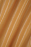 Amarelo Casual Sólido Básico Regular Cintura Média Convencional Calça Sólida