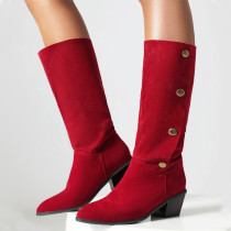 Красные повседневные однотонные туфли в стиле пэчворк (высота каблука 2.16 дюйма)
