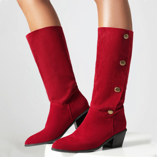 Sapatos casuais vermelhos em patchwork de cor sólida para fora (altura do salto 2.16 pol.)