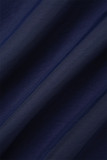 Синие топы с V-образным вырезом и завязками в стиле пэчворк с уличным принтом