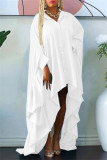 ローズレッド カジュアル ソリッド パッチワーク シャツカラー 不規則なドレス ドレス