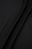 Schwarze lange Kleider mit Street-Print und Patchwork-Rollkragenpullover