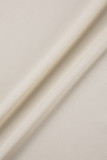Witte casual effen asymmetrische ritskraag met lange mouwen, twee stukken
