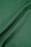 Tops con cuello con capucha básico con estampado de letras casual verde