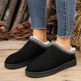 Noir Casual Living Patchwork Solid Color Round Keep Warm Chaussures confortables