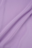 Robes décontractées violettes unies basiques à col en U