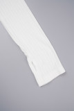 White Street Solid Patchwork Knappar V-hals Skinny Jumpsuits