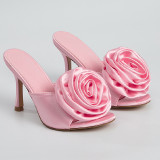 Chaussures de porte d'extérieur roses décontractées en patchwork de couleur unie (hauteur du talon 3.74 pouces)