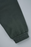 Svart Casual Solid Patchwork Zipper Hood Collar Regular Jumpsuits