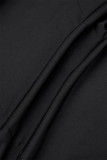 Schwarze, sexy Party-elegante, schlichte, formelle, asymmetrische Kleider mit Schlitz und Ausschnitt