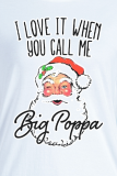 T-shirts à col rond en patchwork de père Noël imprimé quotidien White Street