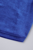 Синие сексуальные однотонные лоскутные платья без бретелек с перьями без бретелек