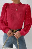 Pink Casual Solid Patchwork Half A Turtleneck Tops