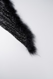Robe irrégulière noire, Sexy, décontractée, Patchwork, paillettes, dos nu, col Oblique