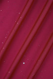 Бордовые сексуальные вечерние формальные лоскутные платья с блестками и прозрачной водолазкой с длинным рукавом