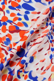 Oranje Casual Dagelijks Elegant Eenvoud Gemengd Afdrukken Afdrukken Omgeslagen kraag Bovenkleding