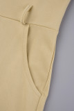 White Casual Solid Bandage Patchwork Pocket Zipper Turndown Collar Regular Rompers