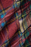 Capispalla con colletto risvoltato patchwork scozzese casual multicolore