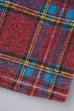Capispalla con colletto risvoltato patchwork scozzese casual multicolore