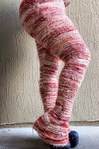 Pantaloni patchwork con altoparlante a vita media con taglio patchwork a blocchi di colore rosa Street