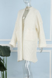 Witte casual stevige vest bovenkleding