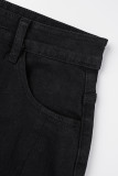 Bottoni tascabili patchwork neri eleganti a cambiamento graduale Cerniera ad alta apertura Pantaloni patchwork a matita a vita media regolari