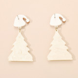 Witte casual kerstboom patchwork oorbellen
