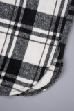 Capispalla con colletto rovesciato patchwork scozzese casual nero