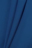 Синие знаменитости, однотонные лоскутные платья с бантом на молнии и круглым вырезом, вечерние платья