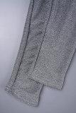 Silver Sexig Casual Solid urholkad Turtleneck Skinny Jumpsuits