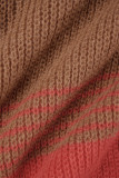 Roze casual patchwork kwastje, contrasterende normale conventionele patchworkbroek met hoge taille