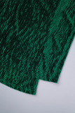 Combinaisons régulières vertes sexy en patchwork uni avec fermeture éclair et col rond
