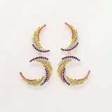 Colour Casual Daily Patchwork Rhinestone Earrings