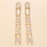 Gold Casual Daily Party Letter Earrings