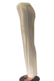 Preto casual sólido retalhos reto cintura alta perna larga cor sólida bottoms