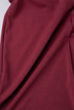 Dunkelgrünes, lässiges, einfarbiges Patchwork-Kleid mit O-Ausschnitt und kurzen Ärmeln
