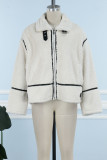 Milky Casual Solid Patchwork Cardigan Turndown Collar Outerwear