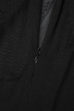 Robes jupe crayon noires élégantes, couleur unie, Patchwork, perceuse chaude, col rond