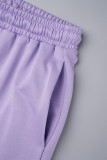 Pantaloni con stampa di posizionamento convenzionale a vita alta regolari di base con stampa casual verde