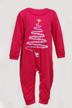 Rouge décontracté à manches longues patchwork imprimé enfants