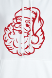 Белые топы с капюшоном и воротником с капюшоном в стиле пэчворк с принтом Санта-Клауса