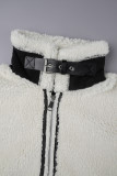 Milky Casual Solid Patchwork Cardigan Turndown-krage Ytterkläder