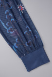 Tops con tirantes finos transparentes con estampado informal azul