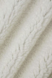 Milky Casual Solid Patchwork Cardigan Turndown-krage Ytterkläder