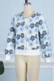 Верхняя одежда с круглым вырезом и пряжкой Blue Street с цветочным принтом и аппликацией в стиле пэчворк