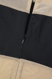 黒のセクシーなカジュアル固体パッチワーク シースルー O ネック長袖ドレス